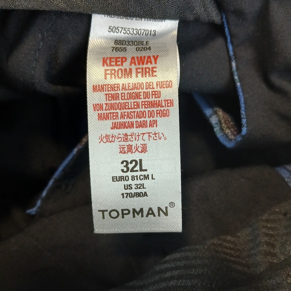 Topman 32x28 Mens Pants Trousers Slacks Plaid Slim London - Picture 8 of 11